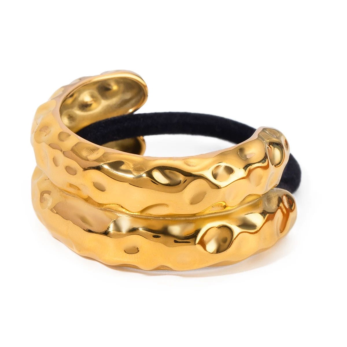 Hammered Gold Hair Tie