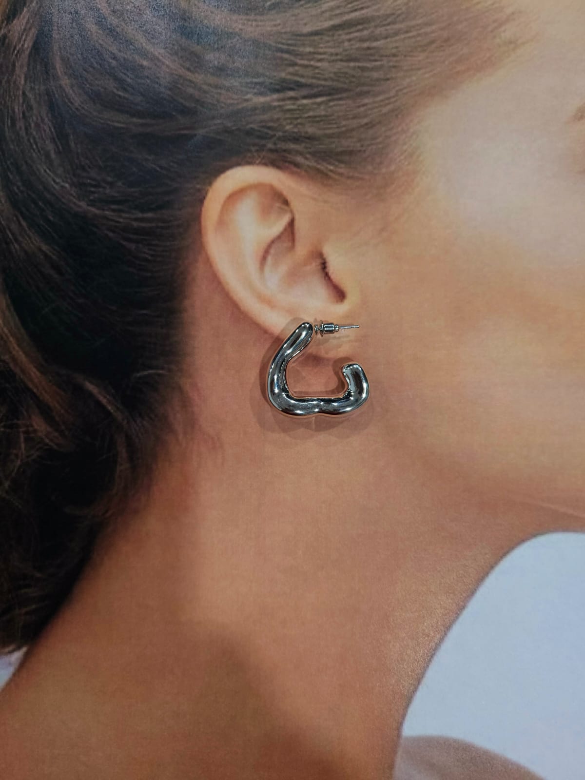 Heart shaped hoop earring