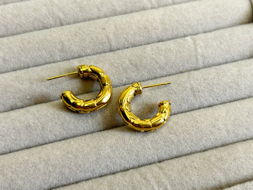 Chunky Textured Hoop Earring