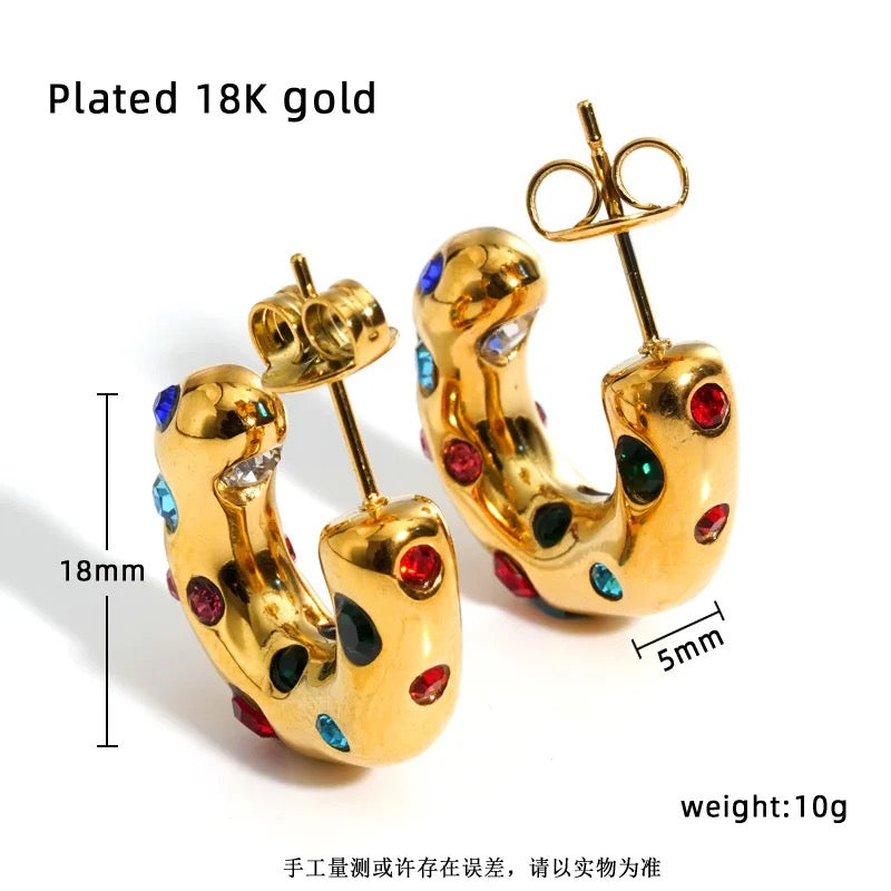 Aurora Gemstone hoops