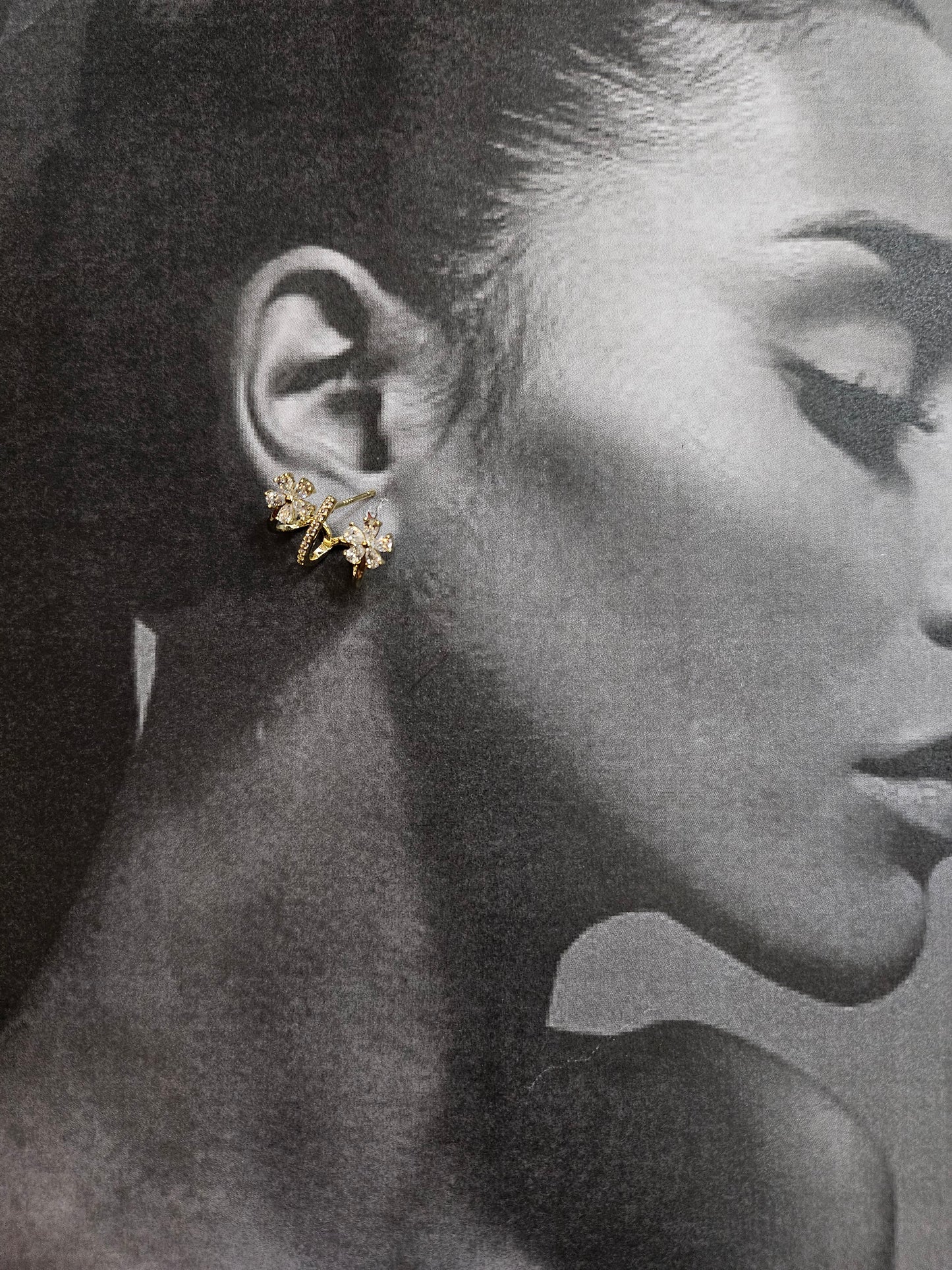 Golden Blossom cuff Earrings