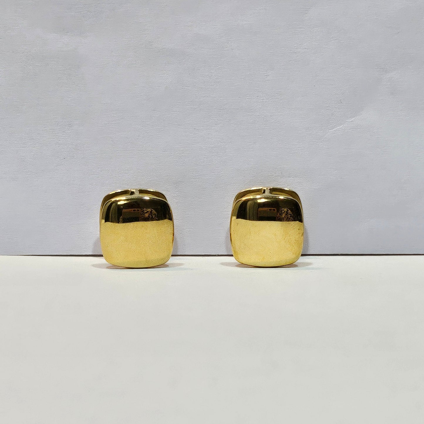 Square Gold Clip-On Earrings