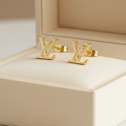 Timeless Gold Monogram Studs