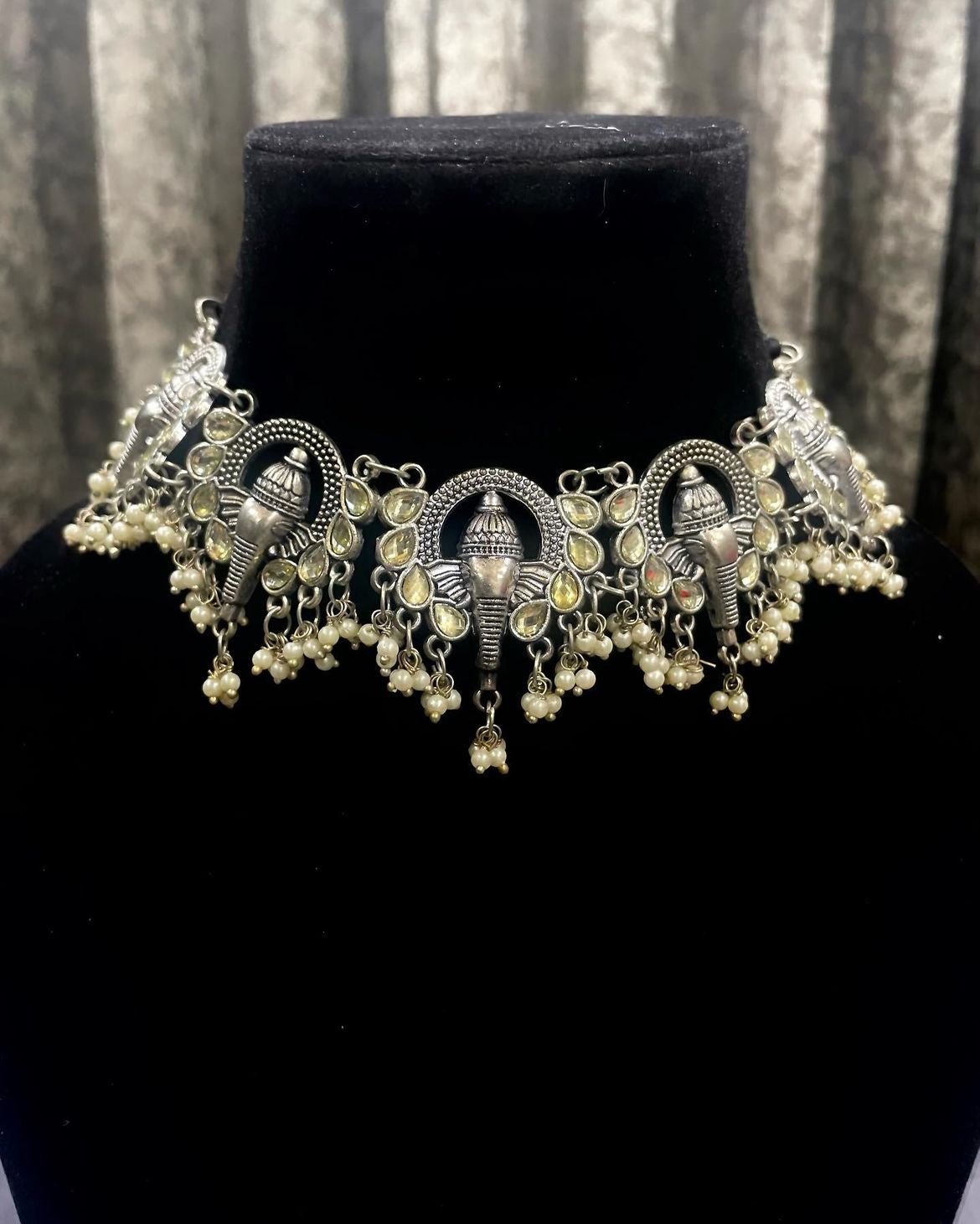 Divine Elephant oxidised Choker