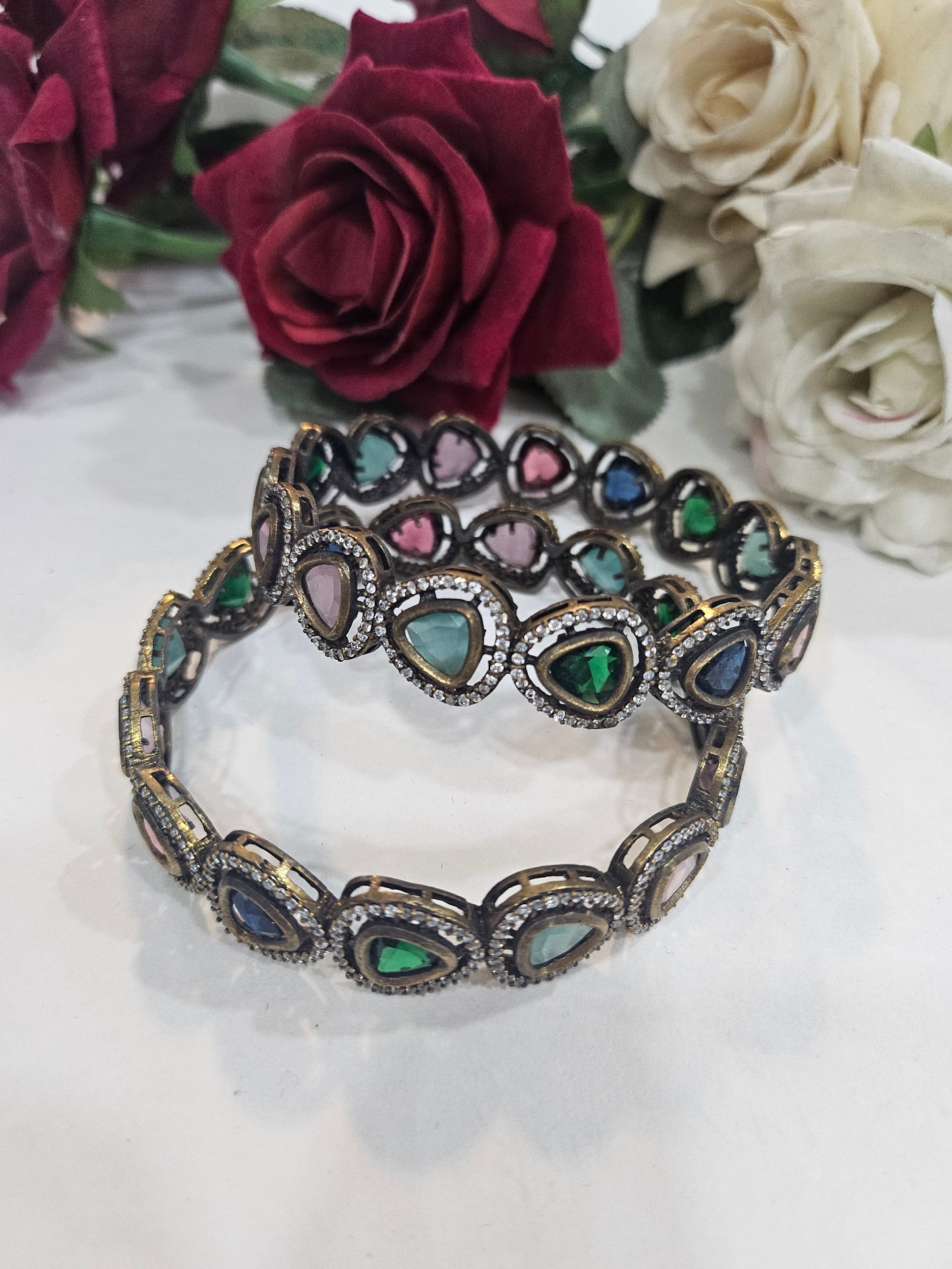 Vintage Multi-Gemstone Bangles