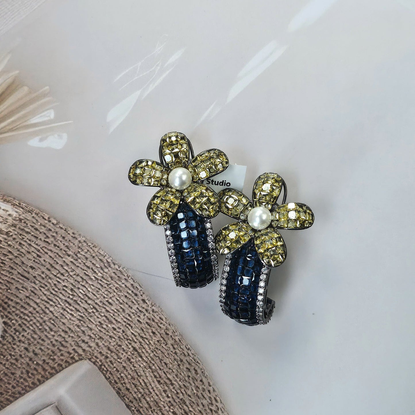 Midnight Bloom Hoop Earrings