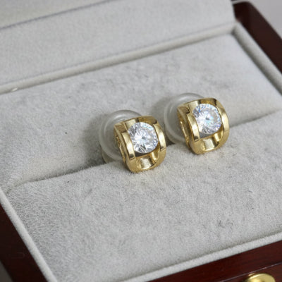 Elara Gold Crystal small Studs