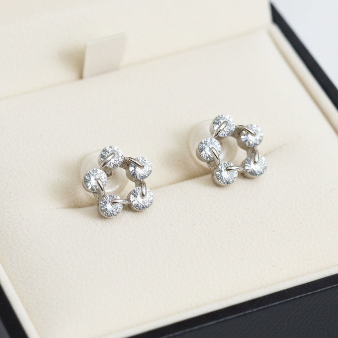 Crystal Loop Stud Earrings