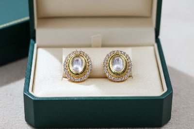 Royal Oval Kundan Stud Earrings