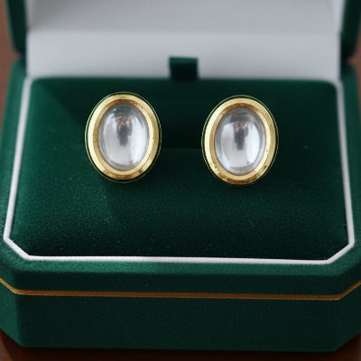Classic Oval Kundan Stud Earrings