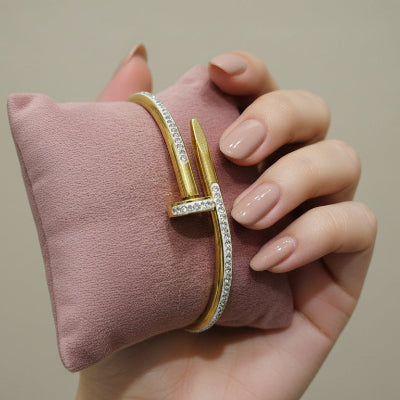 Anti-Tarnish Nail Design Zircon Bracelet