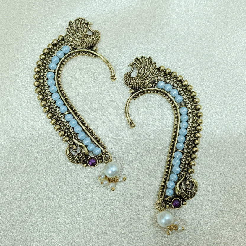 Antique Pearl Temple ear cuff Earrings