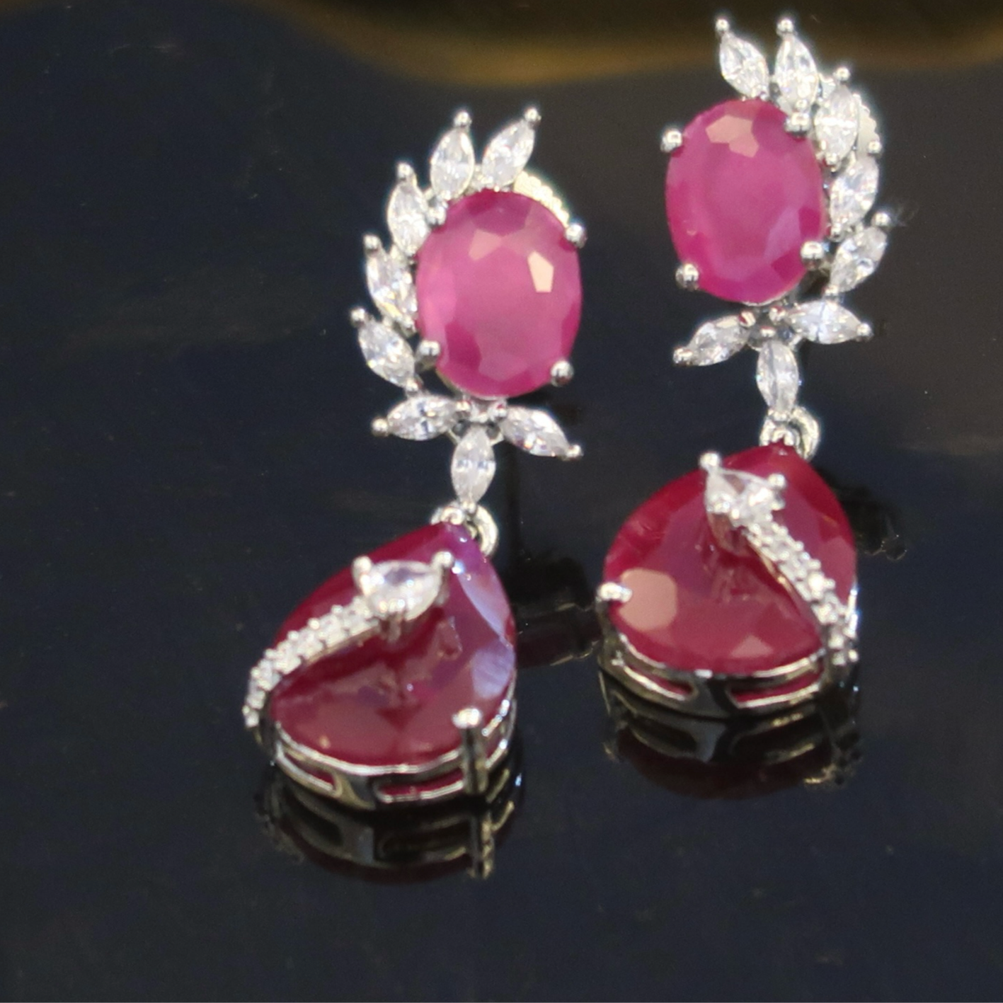 Ruby Elegance Teardrop Earrings