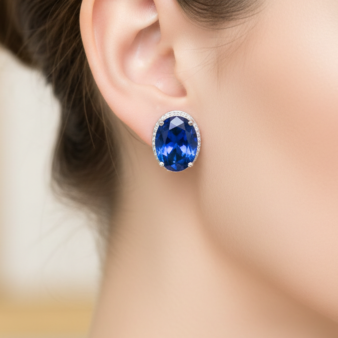 Midnight Sapphire Studs