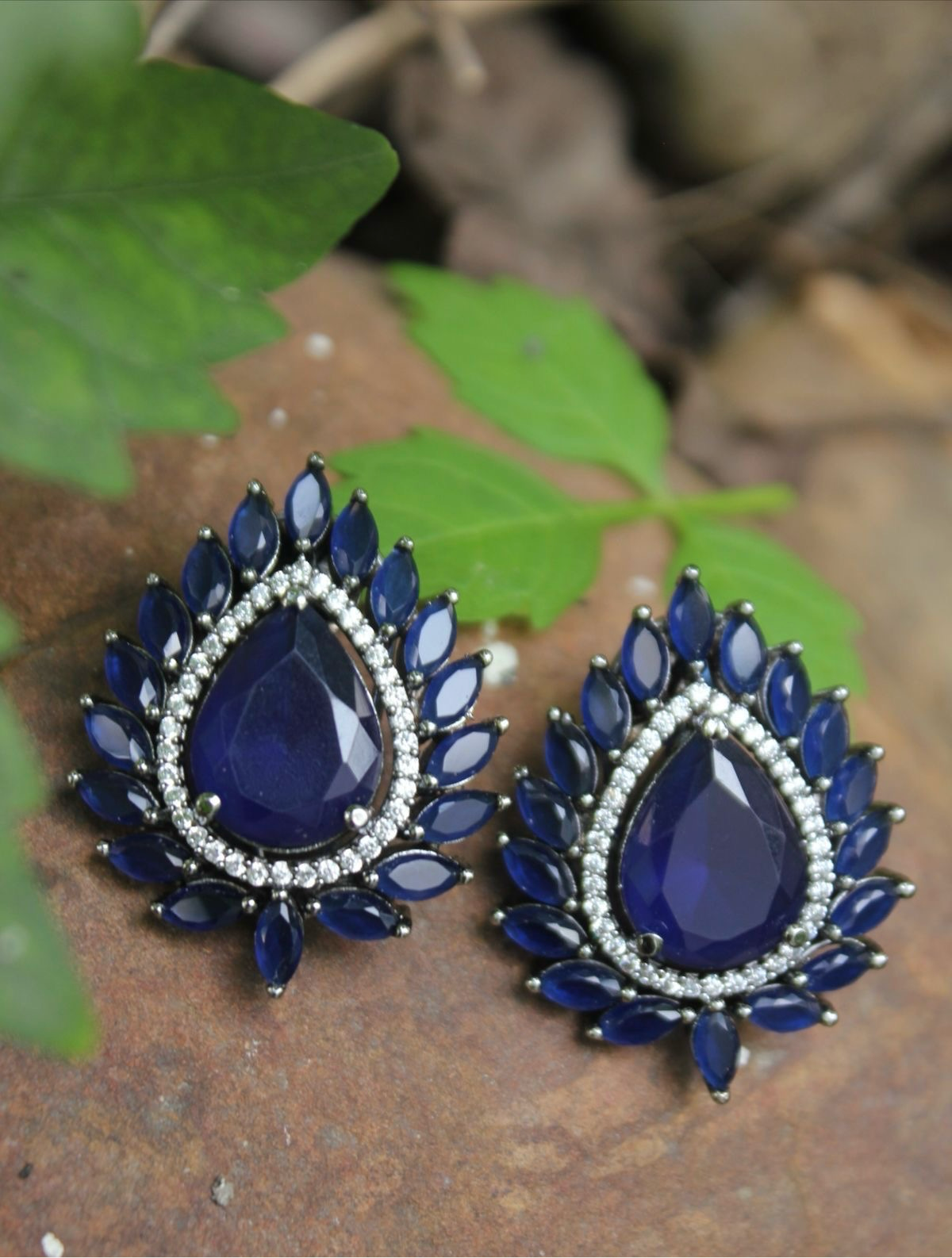 Royal Blue Bloom Earrings