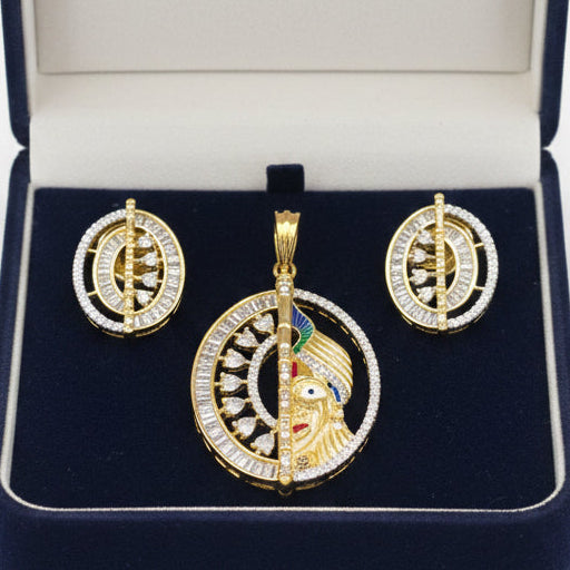 Shree Krishna Divine CZ Pendant Set