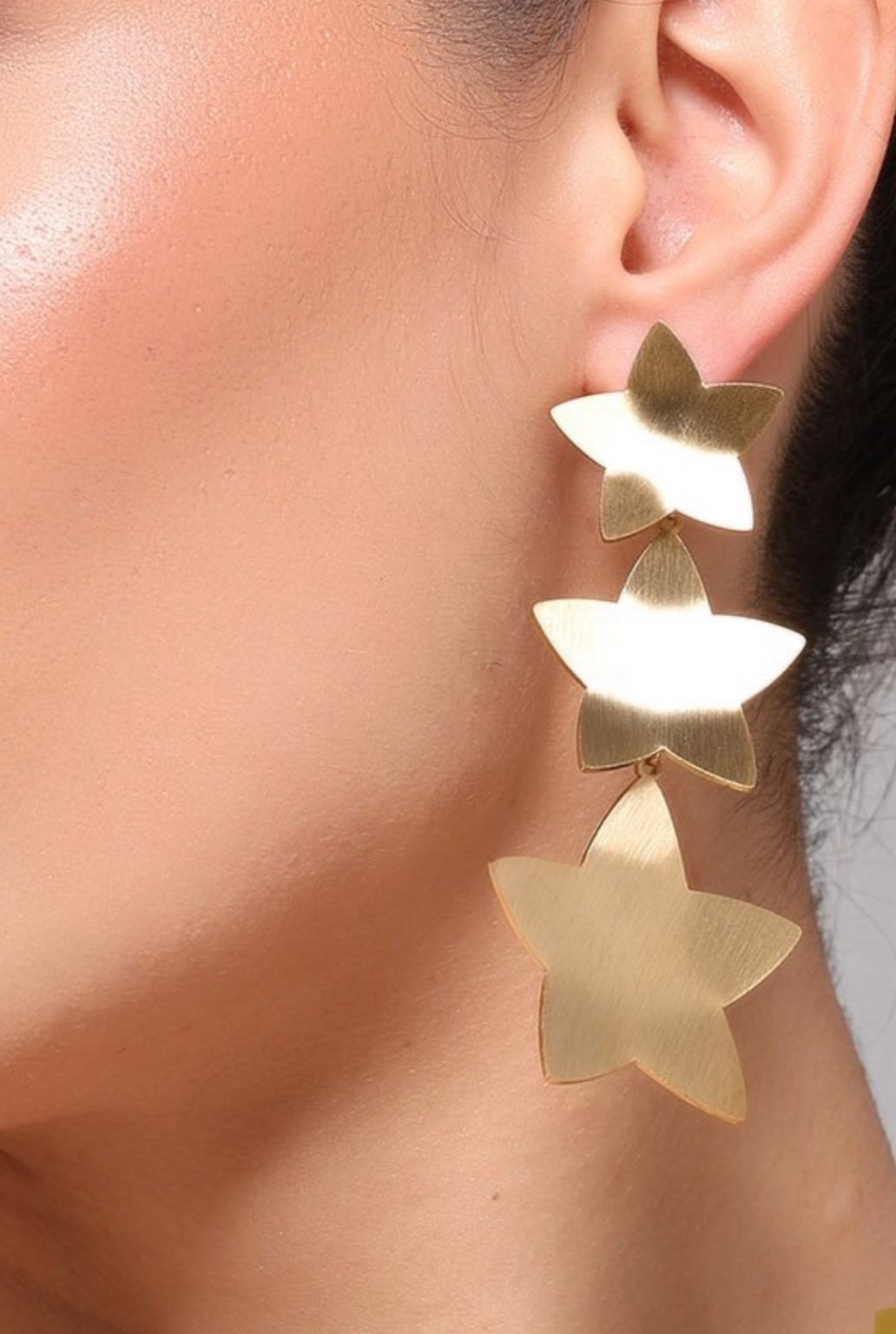 Triple Star Drop Earrings