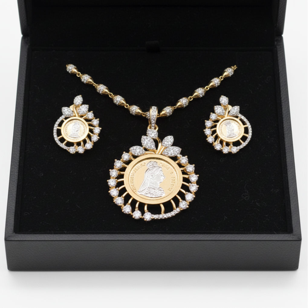 Roman Coin (Ginni) Pendant Set | Without Chain