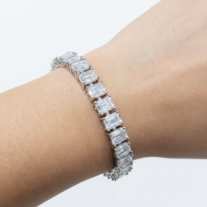 Sparkling CZ Tennis Bracelet – Silver Finish