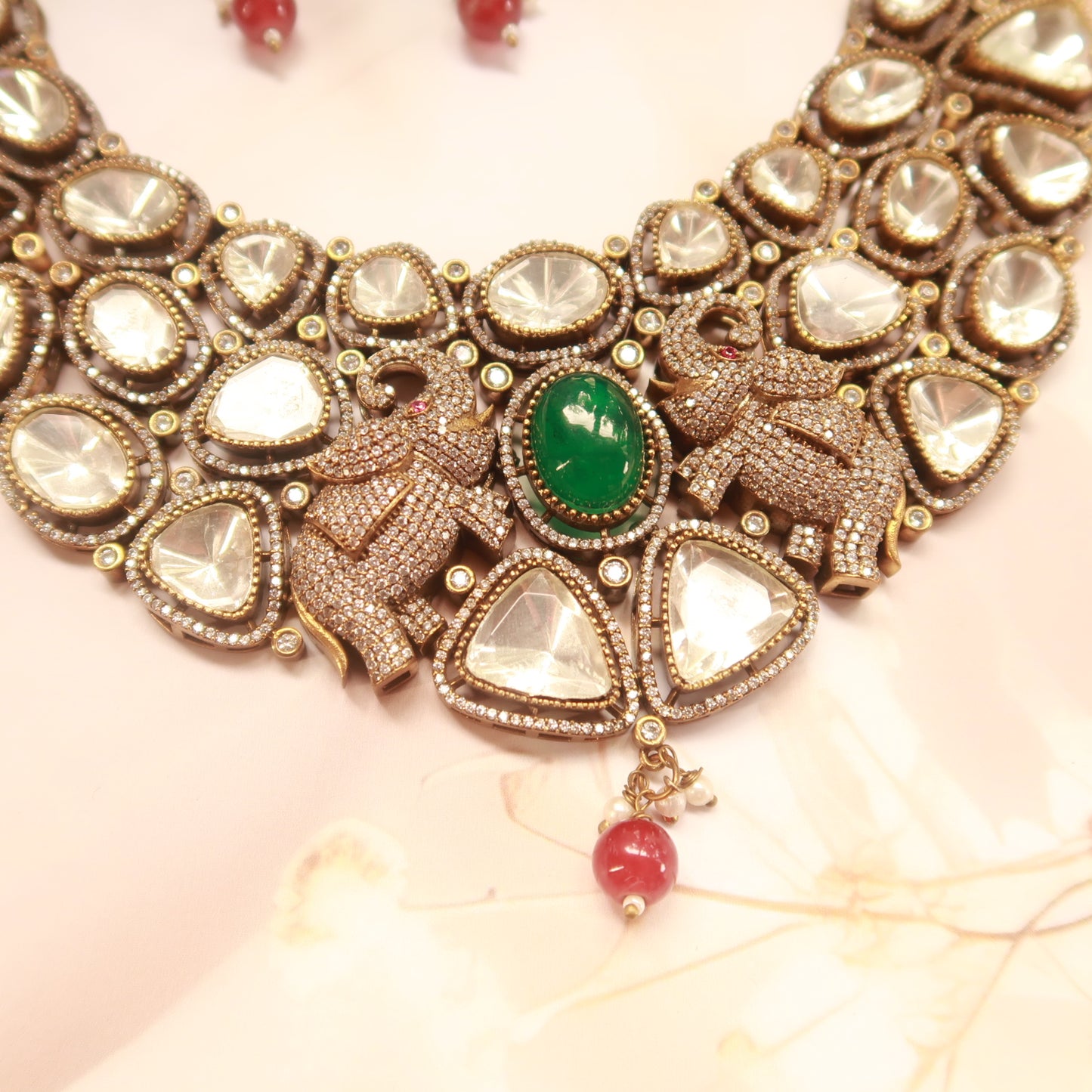 Kundan Necklace with Pearl & Ruby