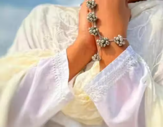 Oxidized Silver Ghungroo Hand Harness