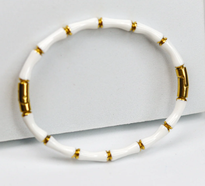 White gold Bamboo bangle