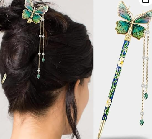 Butterfly Enamel Hair Stick Pin