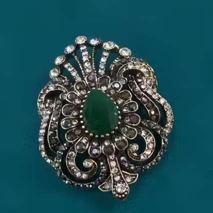 Emerald Bloom Vintage Brooch