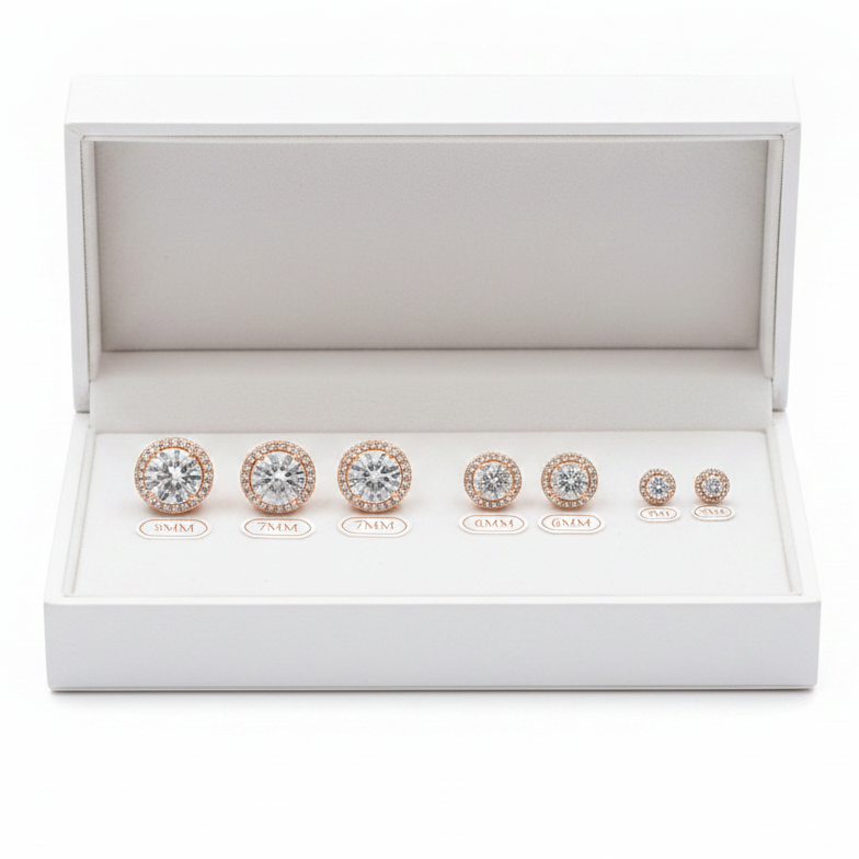 Classic Solitaire Diamond Stud Earrings | Screw Back | 18K Gold Plating I WG