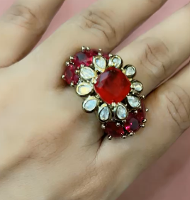 Moissanite Statement AD Ring