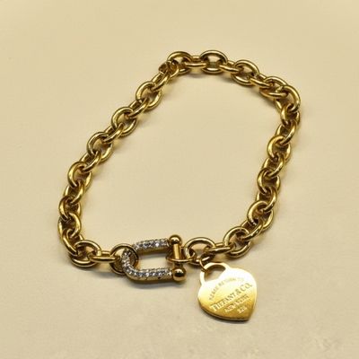 Golden Heart Lock Bracelet