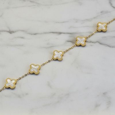 White Clover Charm Bracelet