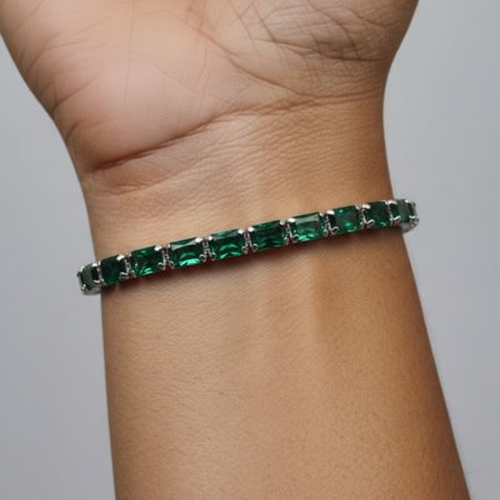 Emerald Crystal Tennis Bracelet