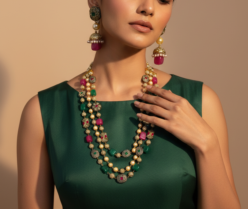 Royal Heritage Kundan pearl Necklace Set