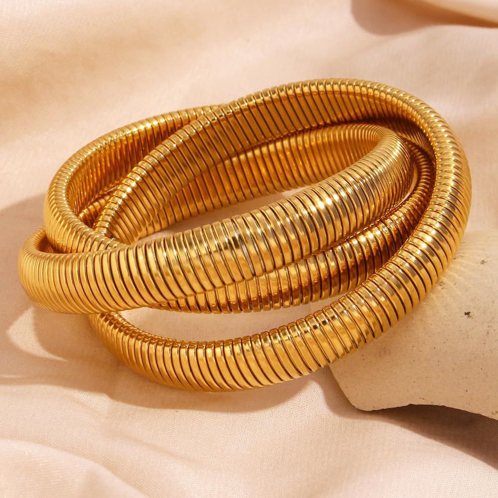 Gold coil cuff