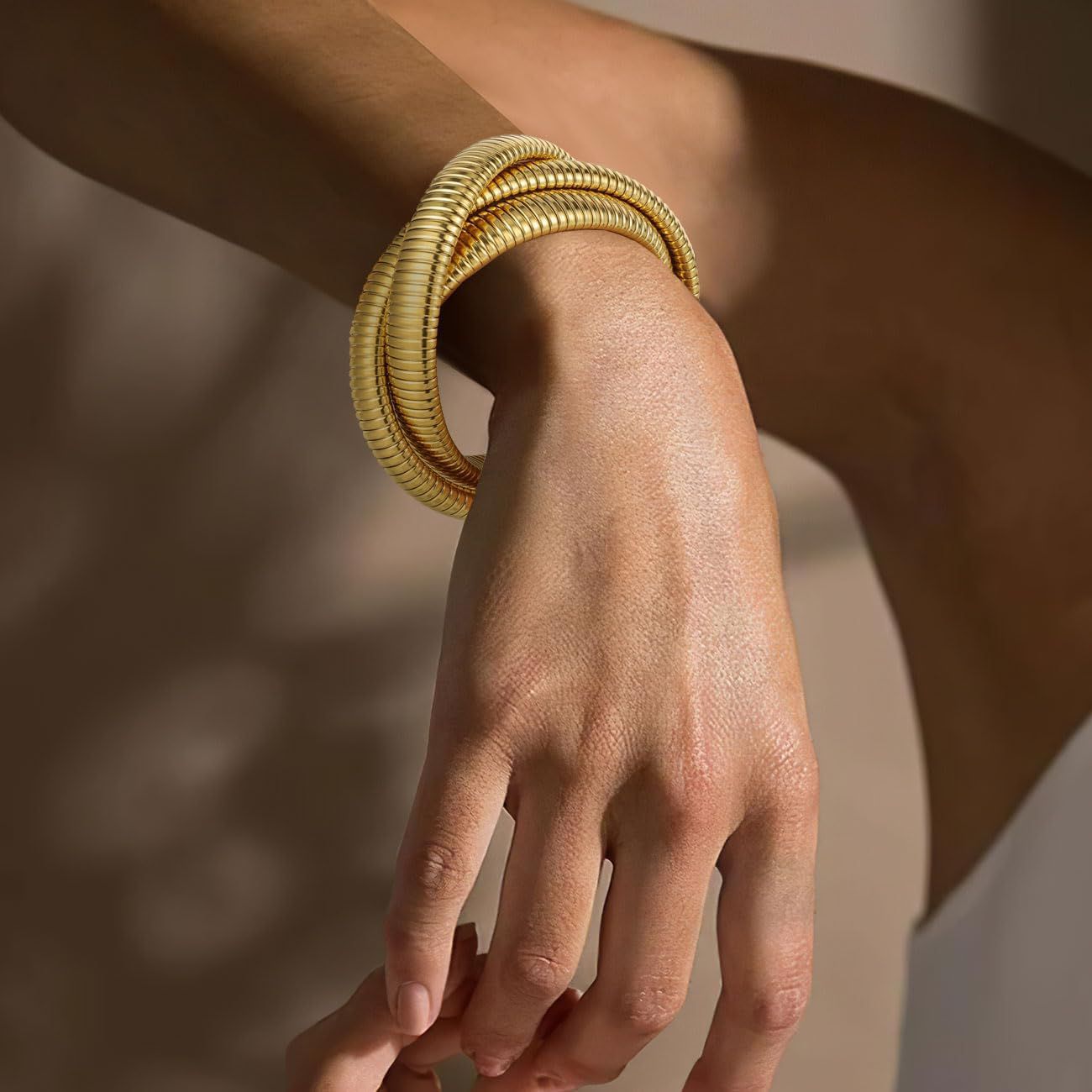 Gold coil cuff