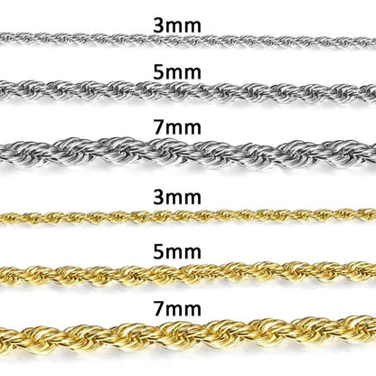 Gold and Silver rope chain