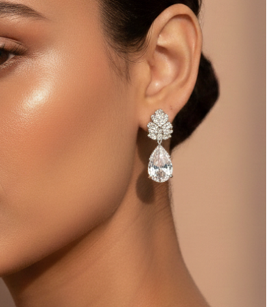 Snowflake Sparkle Tear Earrings