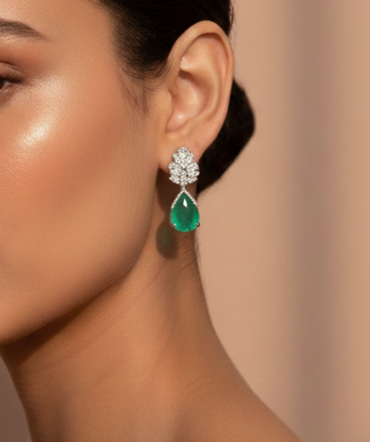 Snowflake Sparkle Tear Earrings