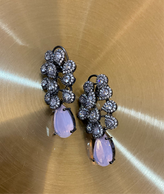 Lunar Glow Crystal Drop Earrings