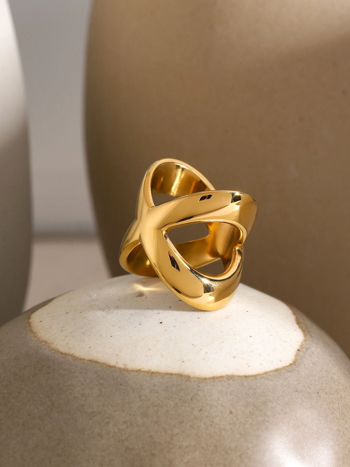 Intertwined Gold Statement Ring