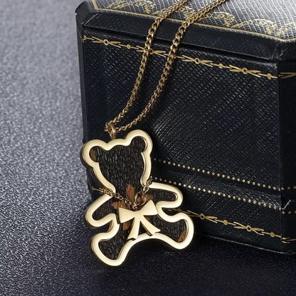 Golden Teddy Charm Necklace
