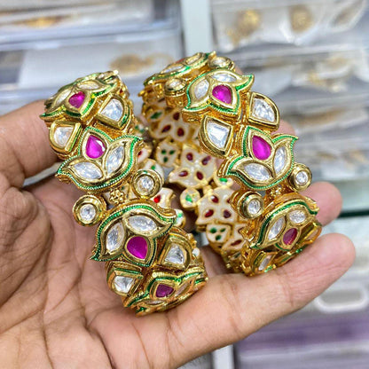 Kundan Lotus Bangle
