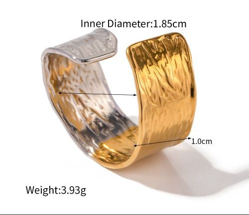 Dual-Tone Textured Band Ring