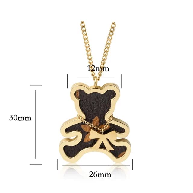 Golden Teddy Charm Necklace