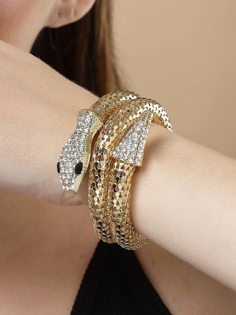 Golden Serpent Wrap Bracelet