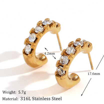 Crystal Glow Hoop Earrings