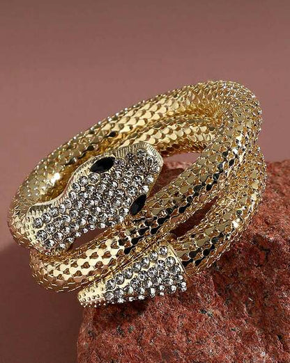 Golden Serpent Wrap Bracelet