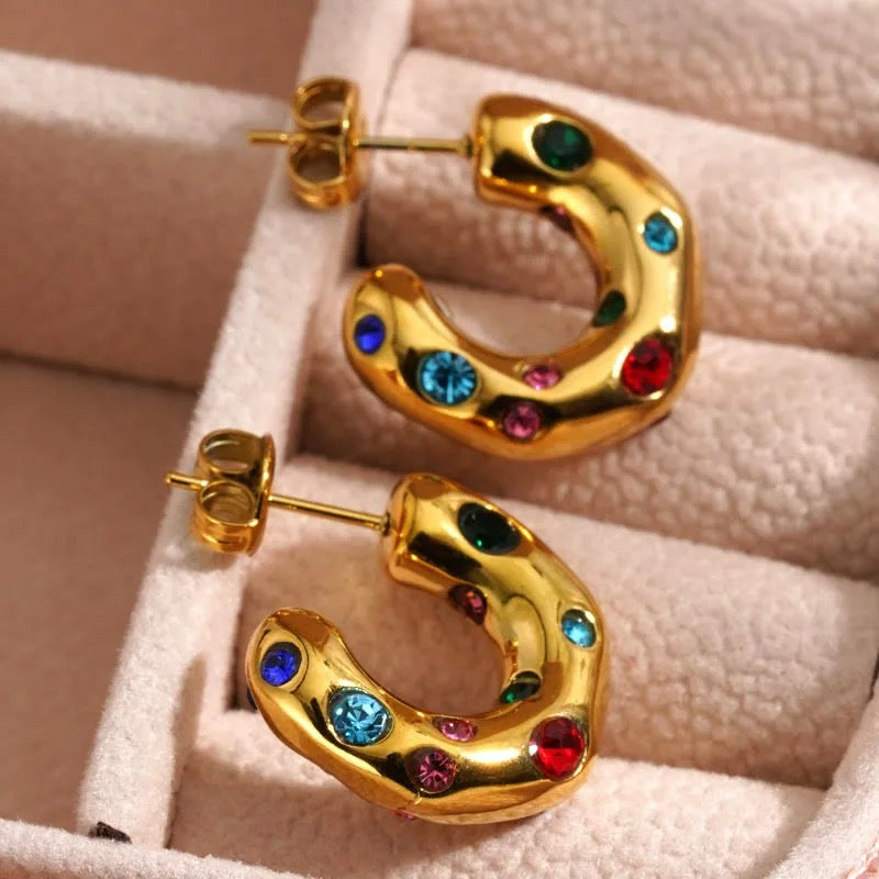 Aurora Gemstone hoops