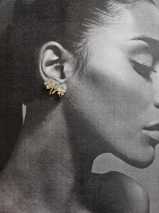 Golden Blossom cuff Earrings